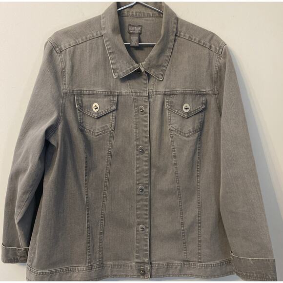 ADDITIONS BY Chico's Jackets & Blazers - Additions by Chico's Women's Jacket Stretch Denim Gray Size 3